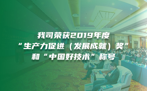 集团荣获2019年度 “生产力促进（发展成就）奖” 和…